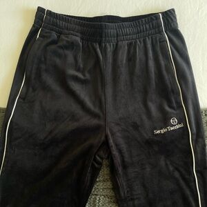 Sergio Tacchini Velour Track Pant in Black